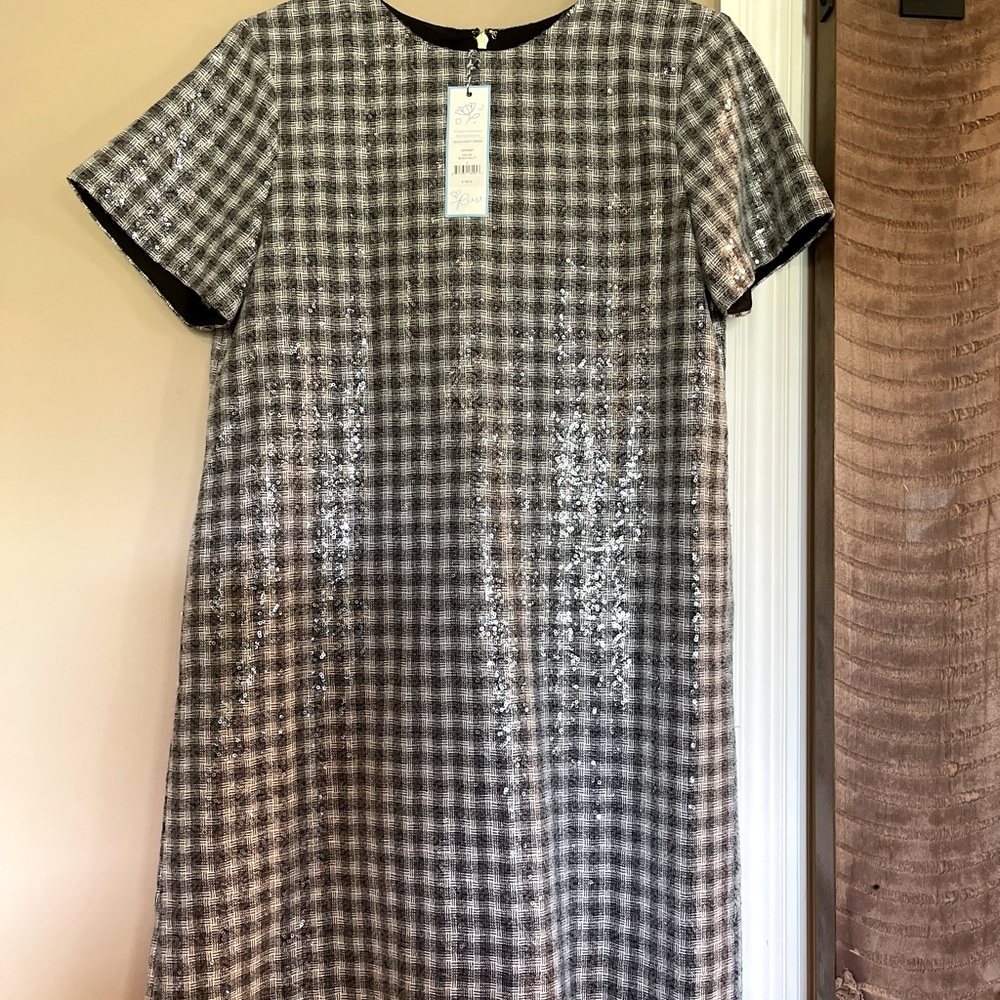 Sequin shift dress, size 4, Draper James